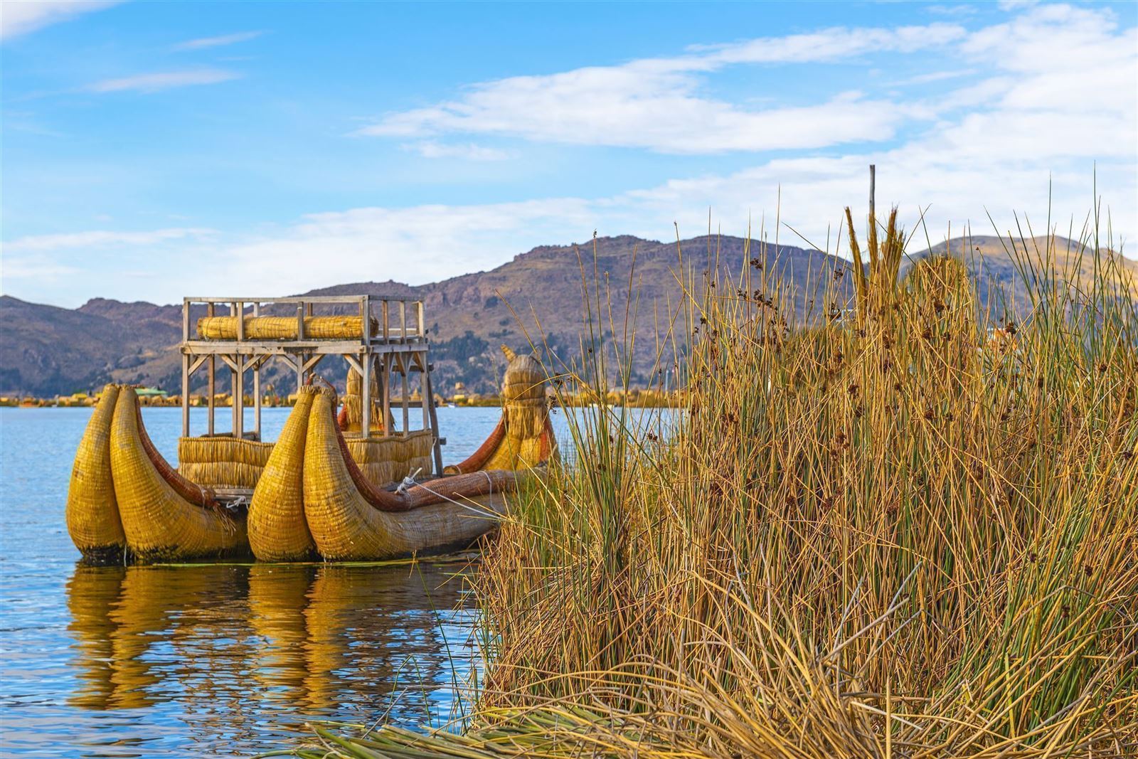 Titicacasee mit Totora Reed Boot